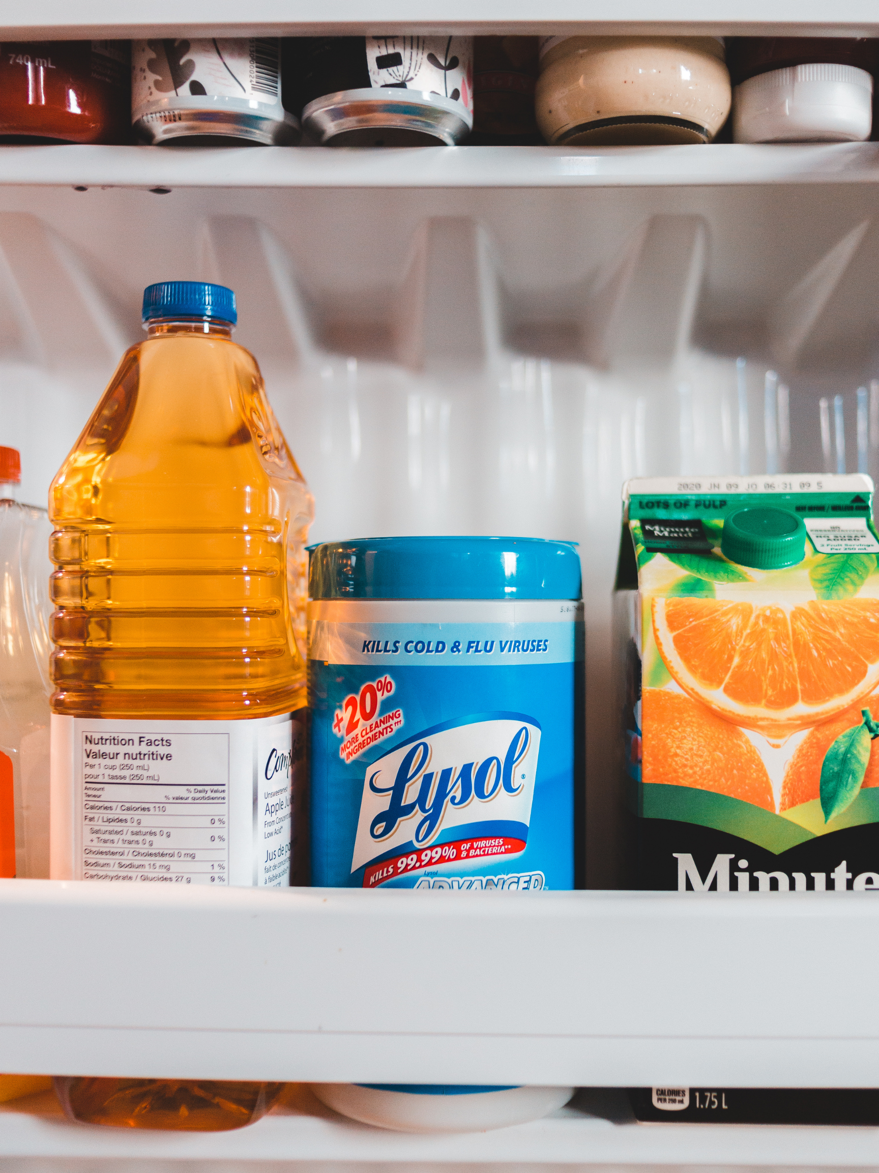 beverage holder in camper van fridge