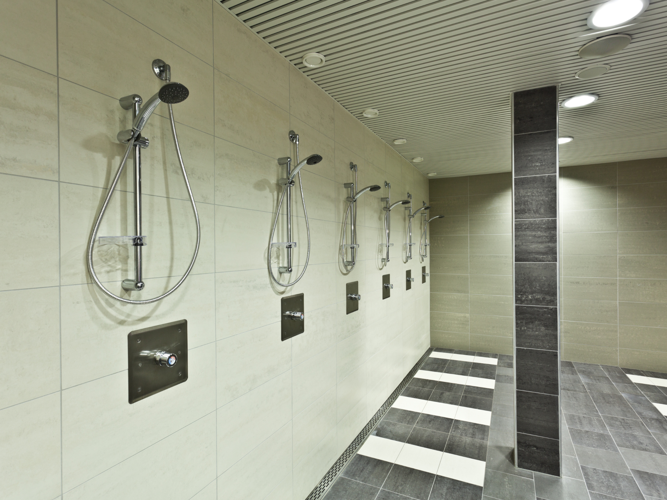 showering in a public gym shower facility