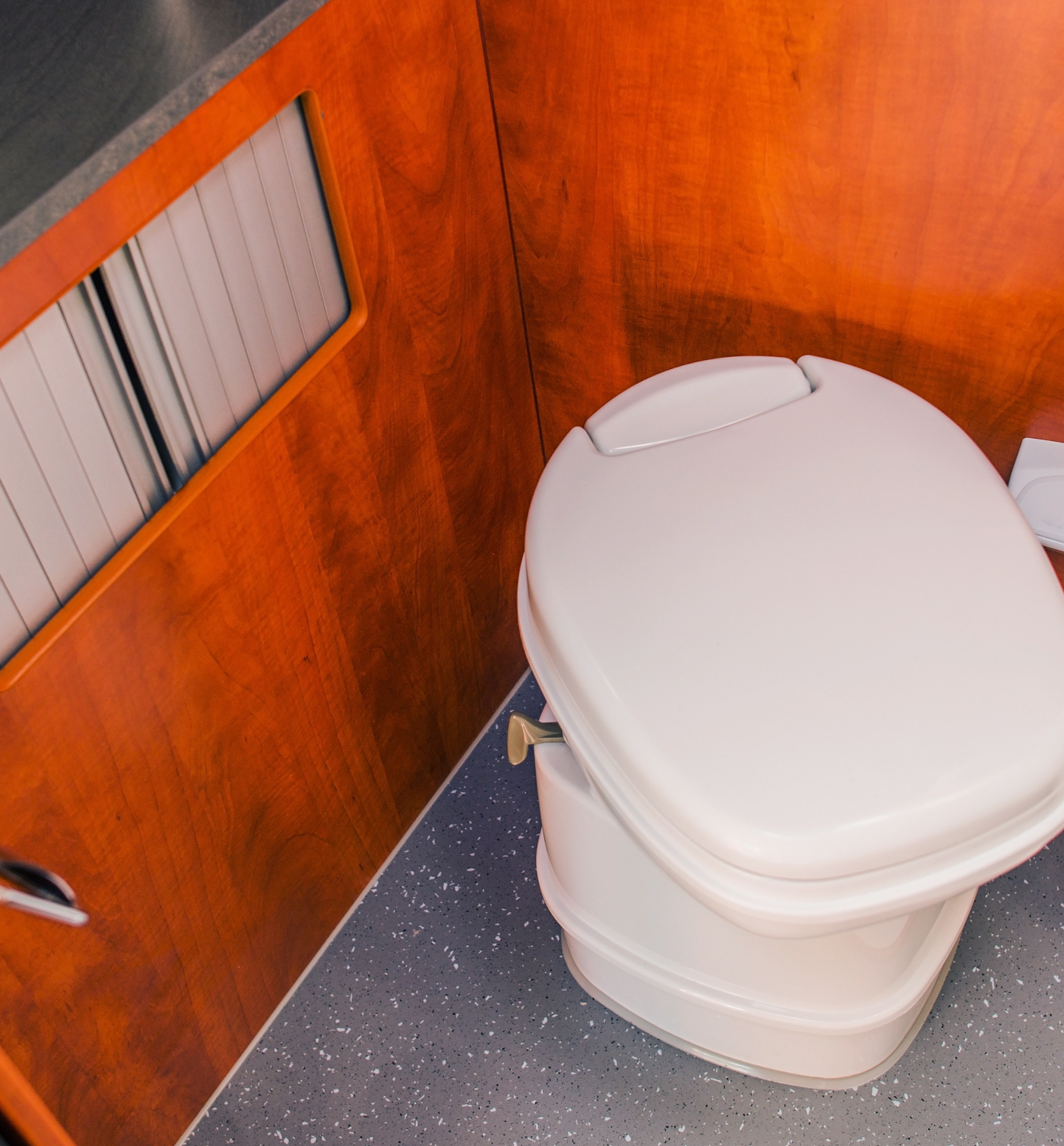 toilet shown inside RV