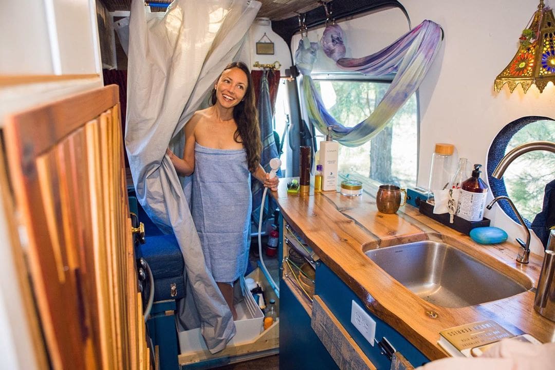 showering with your campervan water system