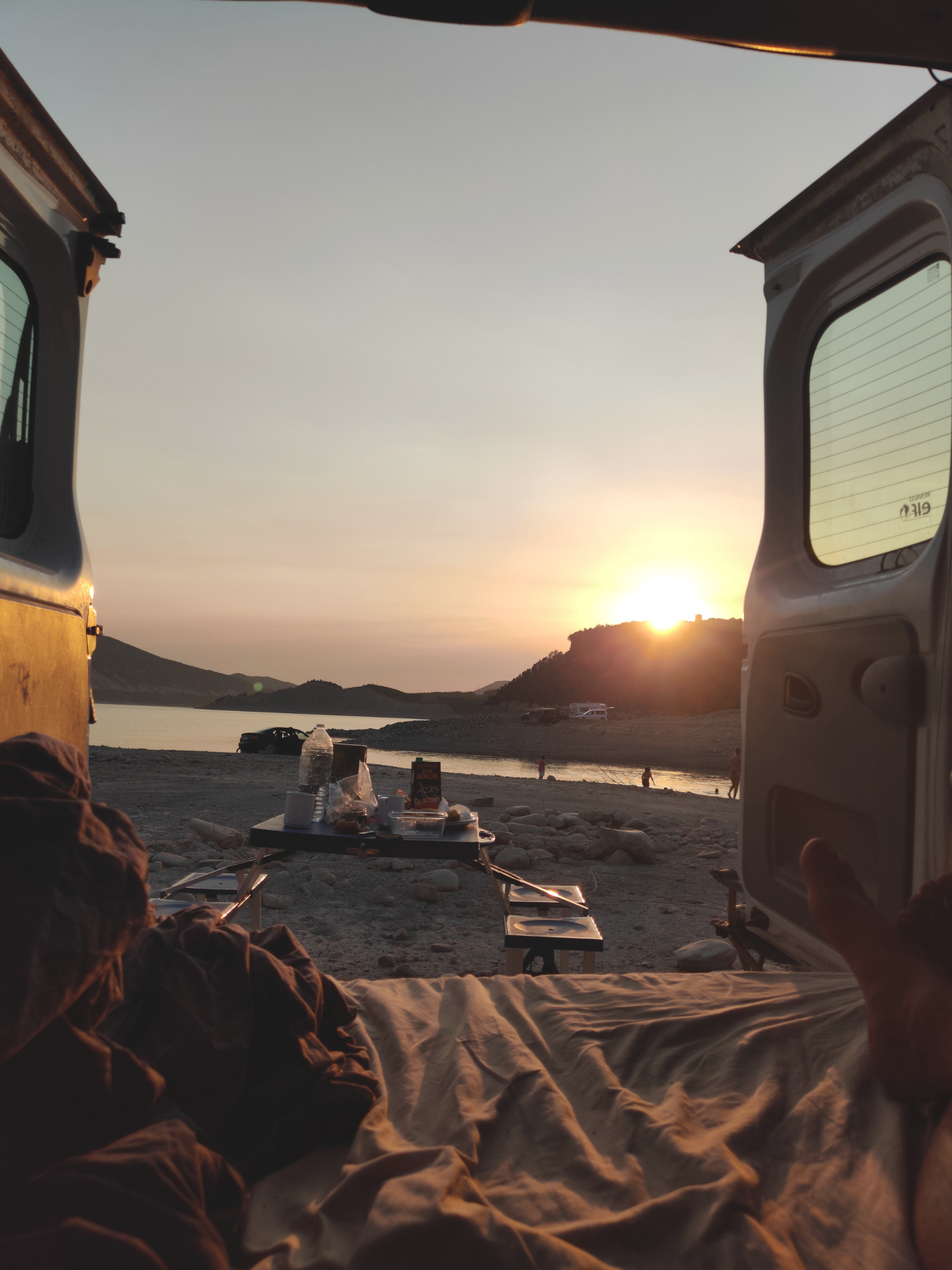 vanlife views at sunset