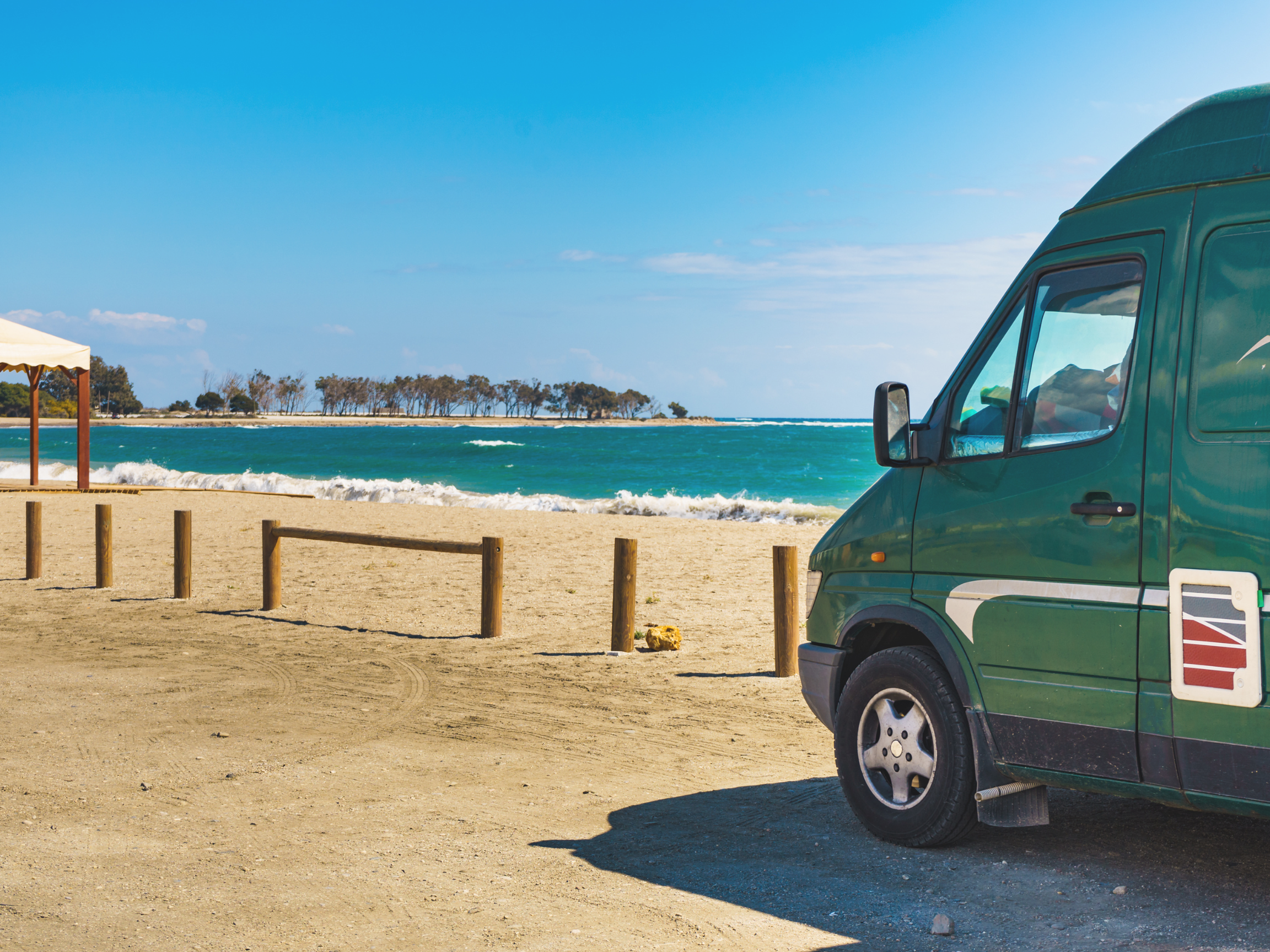 reserved beach front parking for long term camper van