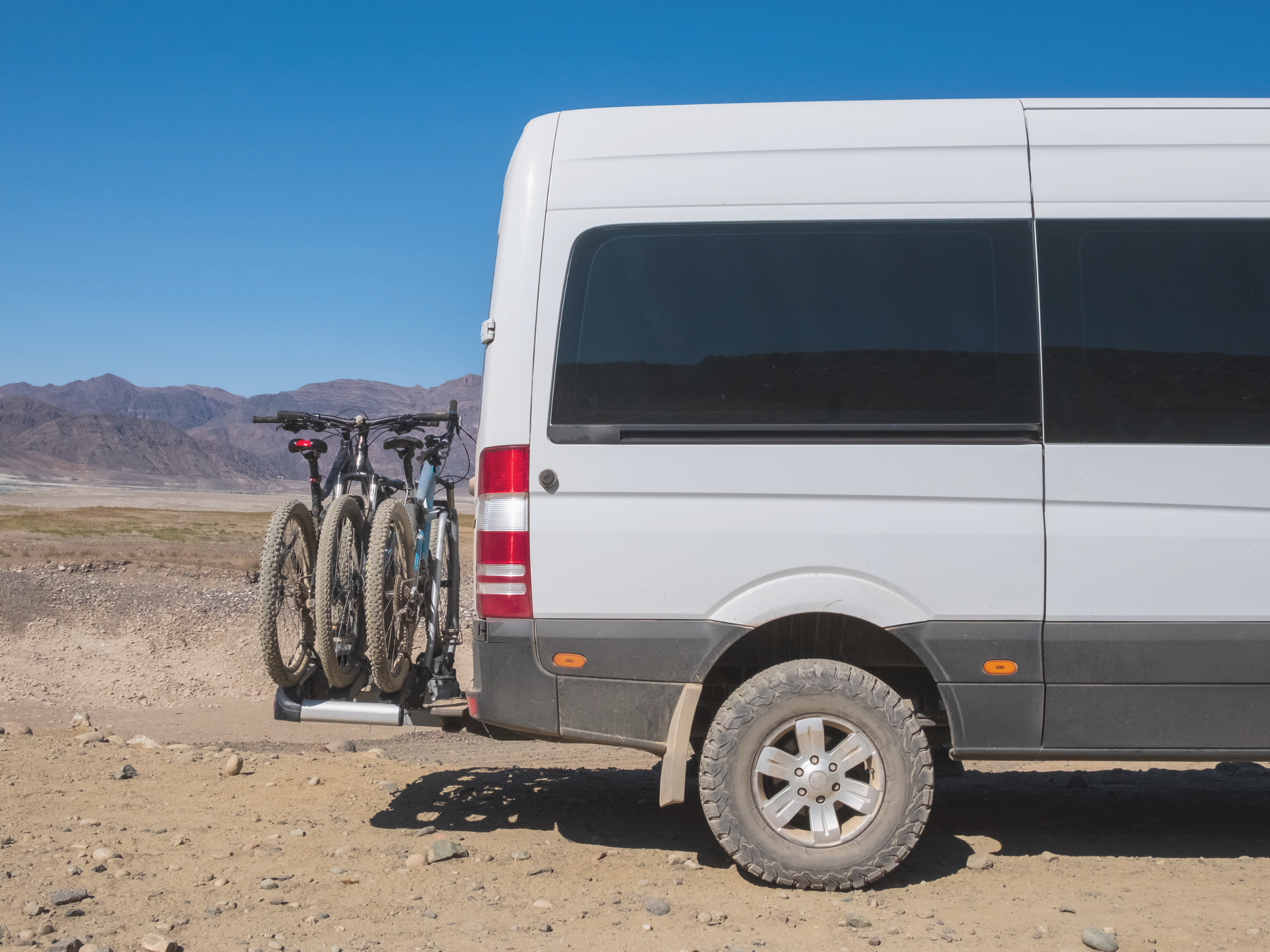 Camper van with bike rack