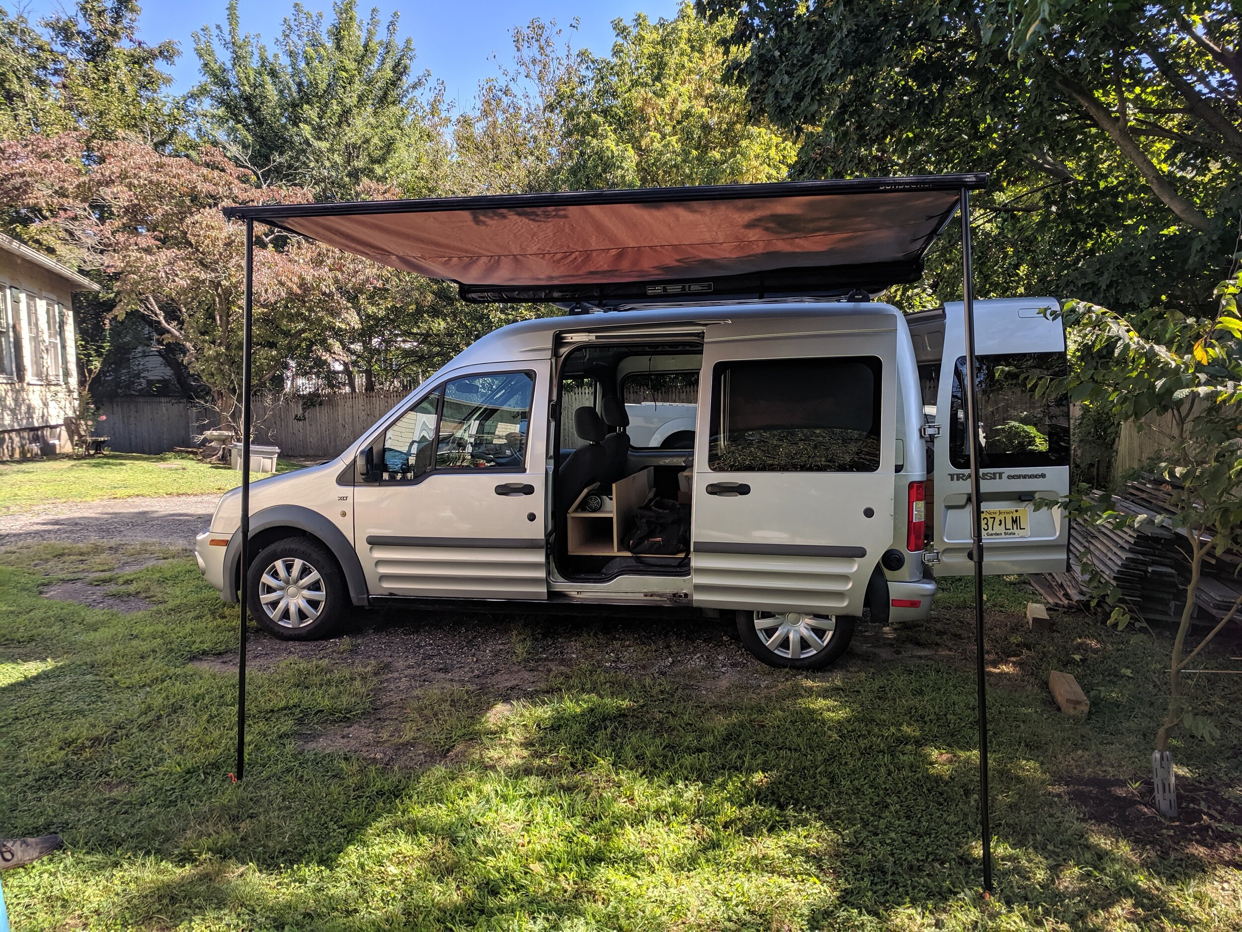 Ford Transit Connect campervan with awning