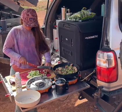 car camping pull-out kitchen