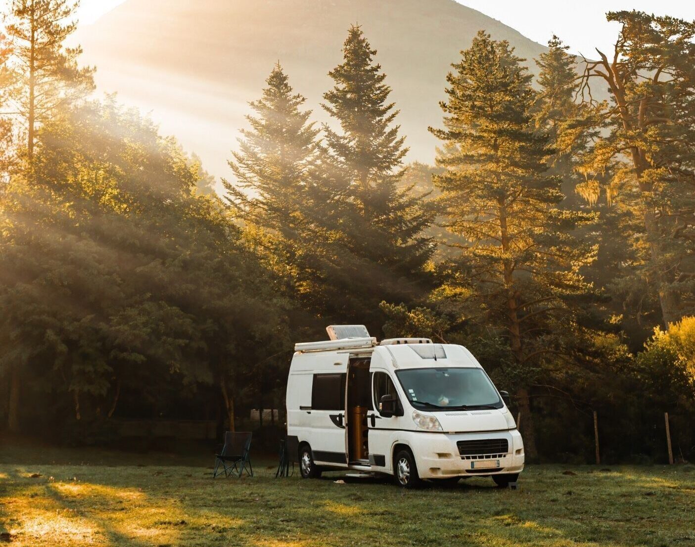 Van life in the forest