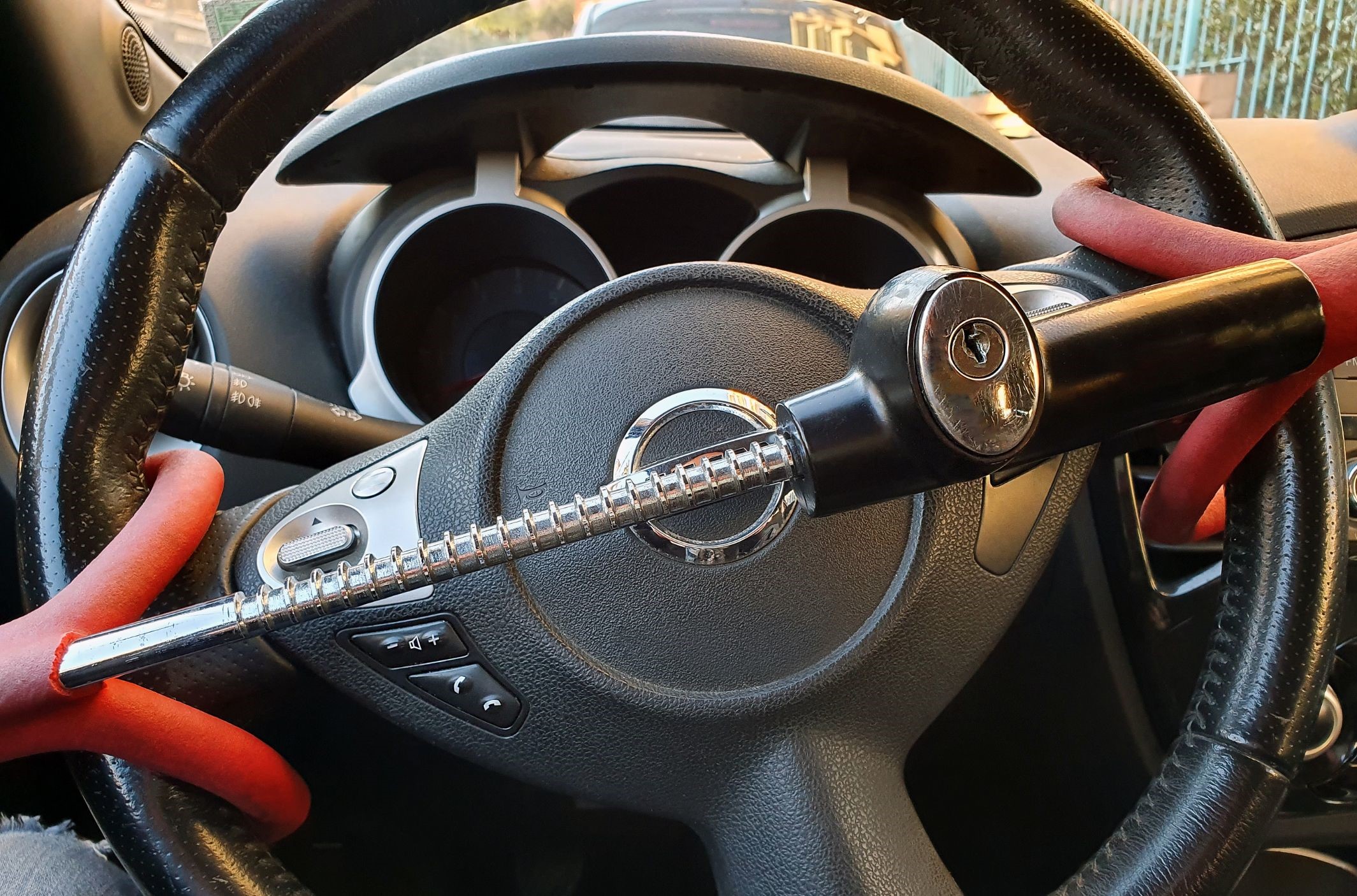 Steering wheel lock campervan security system